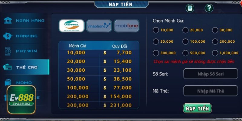 Nạp Bằng Thẻ Cào – Phù Hợp Với Giao Dịch Nhanh